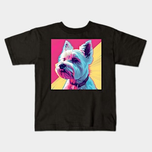 West Highland White Terrier in 70's Kids T-Shirt